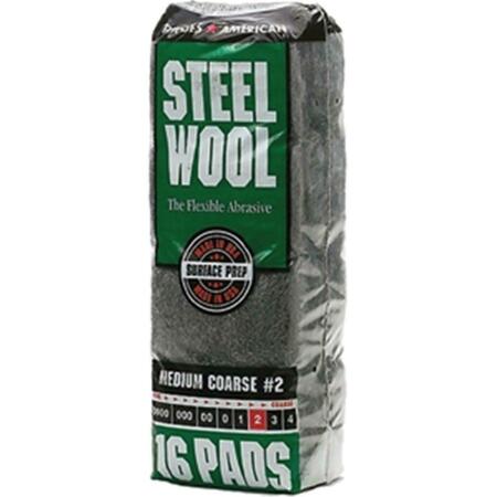 RHODESAM 106605-06 Grade 2 Steel Wool 16 Pad Poly Sleeve 33873161059